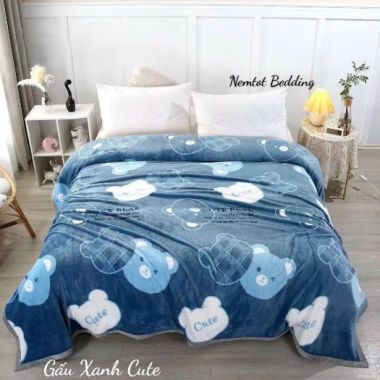 Mền Lông Siêu Mịn 2m3x2m Tuyết Nhung In 5D Cao Cấp Phong Cách Hàn Quốc_Nemtot Bedding _