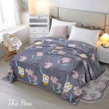 Mền Lông Siêu Mịn 2m3x2m Tuyết Nhung In 5D Cao Cấp Phong Cách Hàn Quốc_Nemtot Bedding _