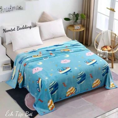 Mền Lông Siêu Mịn 2m3x2m Tuyết Nhung In 5D Cao Cấp Phong Cách Hàn Quốc_Nemtot Bedding _